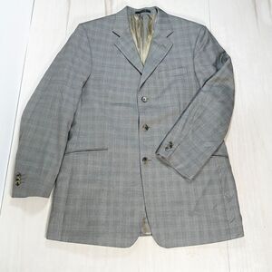 Saks Fifth Avenue Arnold Brant 100% Wool Suit Coat Blazer 42L-T Men's Gray Brown